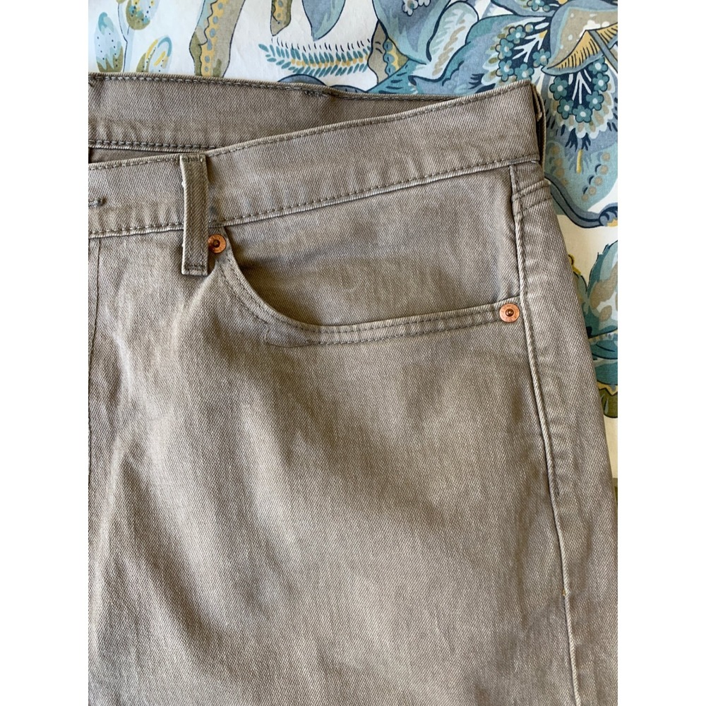 Levis 505 Jean Mens 38x32 Beige Tan Regular Fit Straight Leg Cotton Denim Pants - Picture 10 of 16